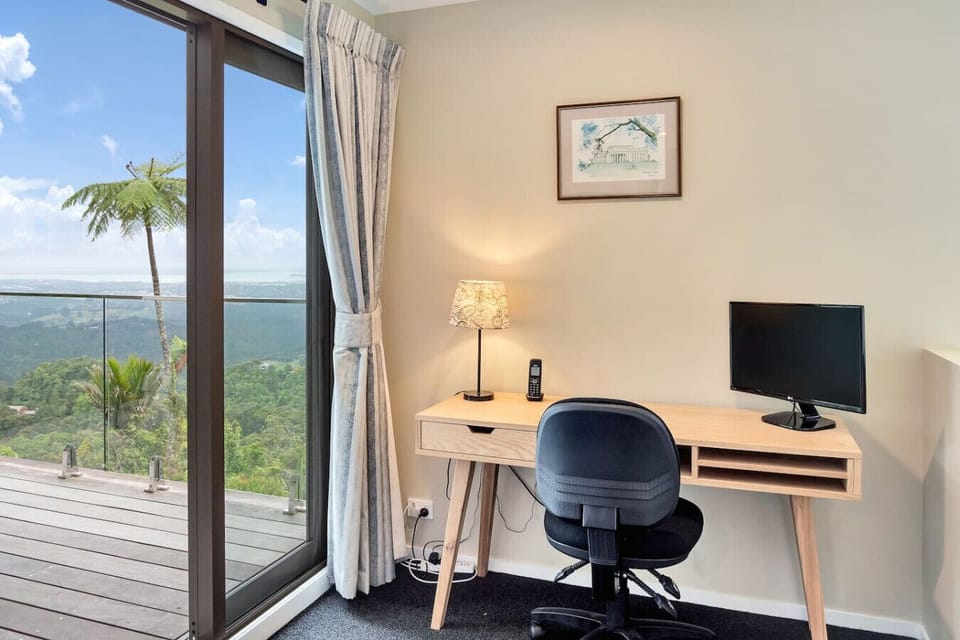 There is a handy desk if you need to do some work or study.