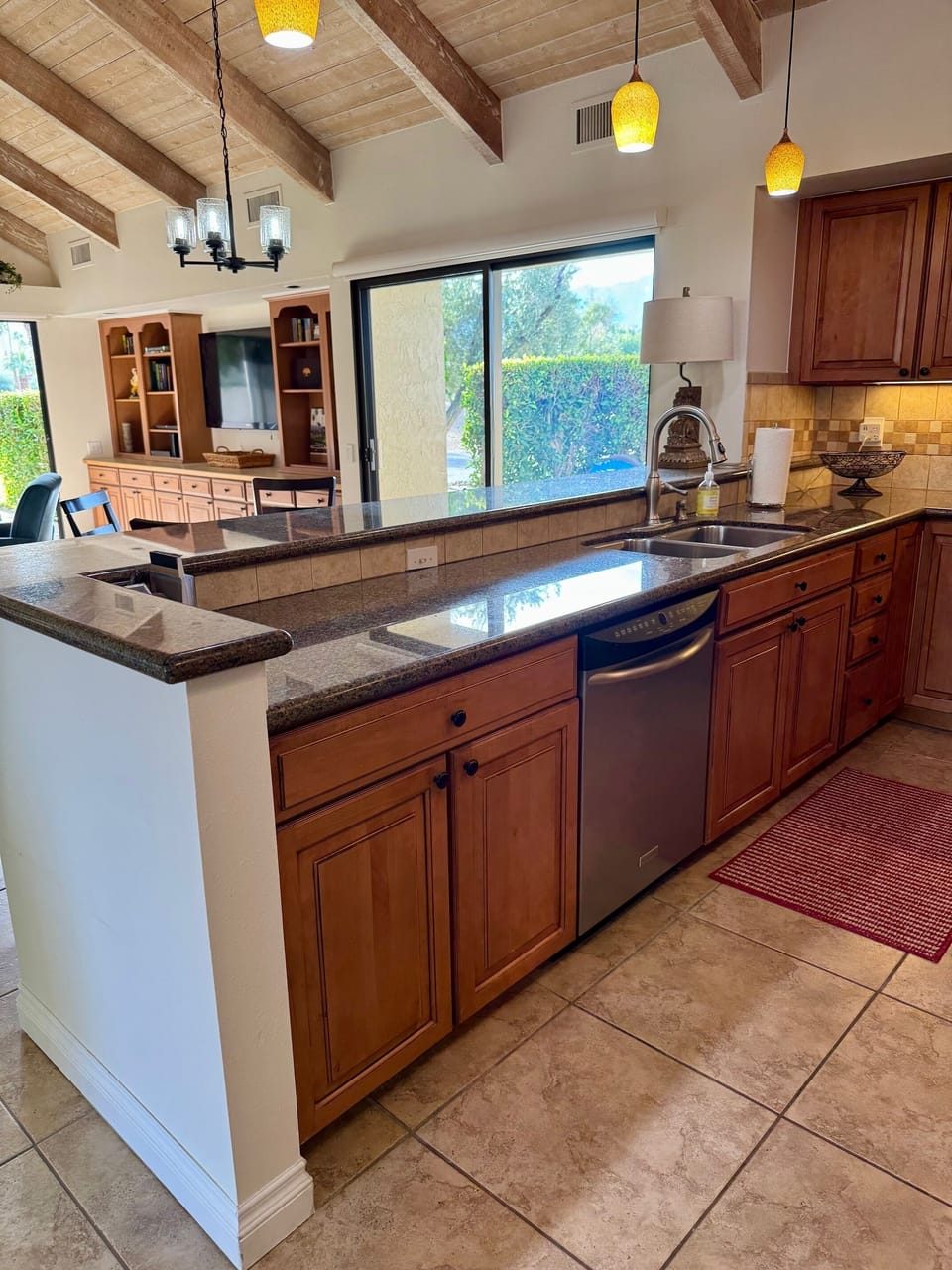 Kitchen looking toward side patio.