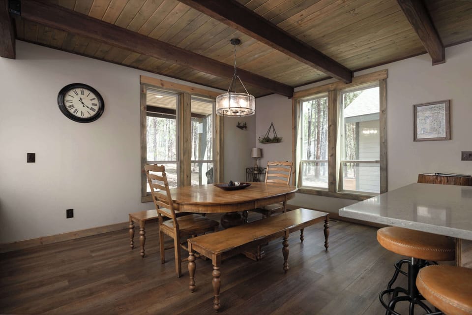 Dining table with seating for 8 