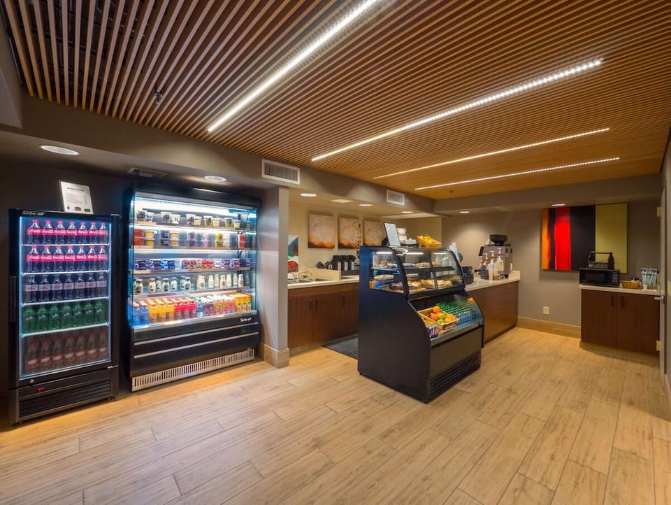 Grab snacks and essentials anytime from the convenient market.