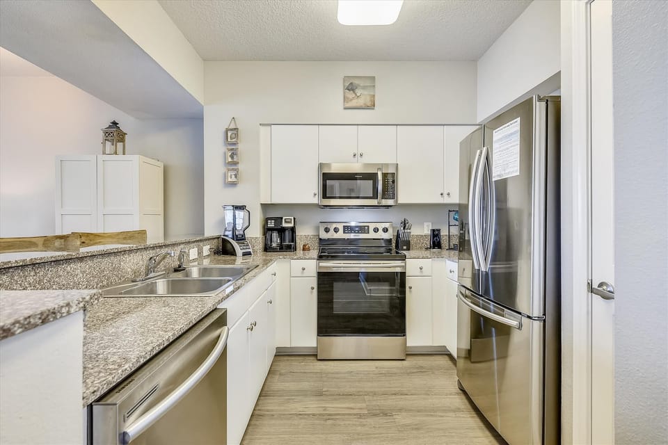 Renovated kitchen with stainless steel appliances