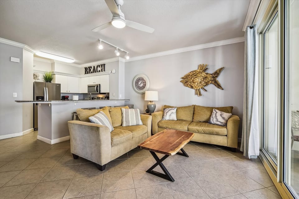 Open kitchen-living room area