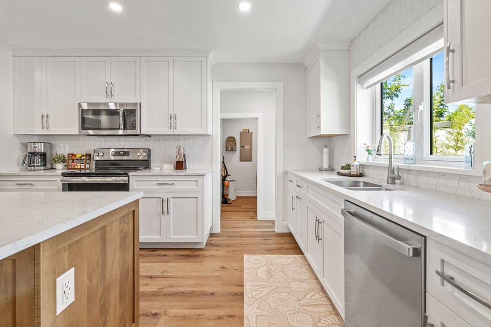 Beautiful, clean appliances and large spacious countertops for cooking.