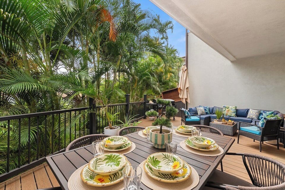 Residences at Napili Bay  Features a stylish outdoor dining set and a cozy lounge area for relaxing or entertaining