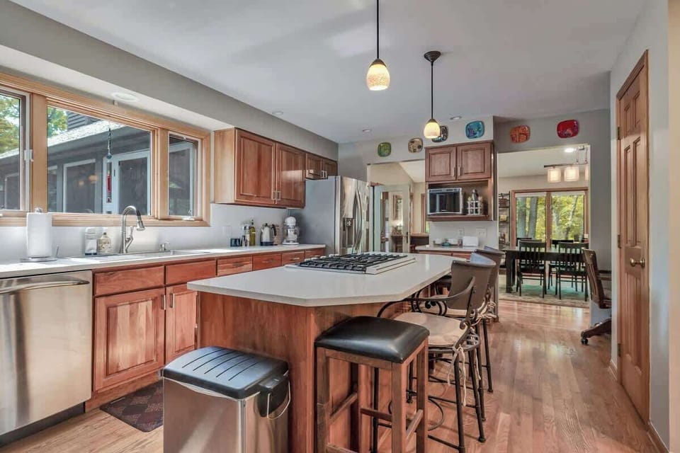 Whip up something wonderful in this warm, modern kitchen.