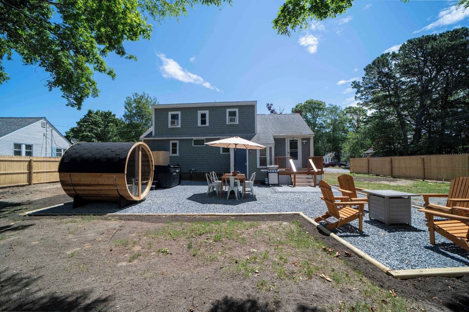 Enjoy the ultimate outdoor retreat with our Airbnb featuring a private hot tub, BBQ grill, sauna, and cozy firepit — perfect for relaxing evenings, outdoor dining, and unwinding under the stars.