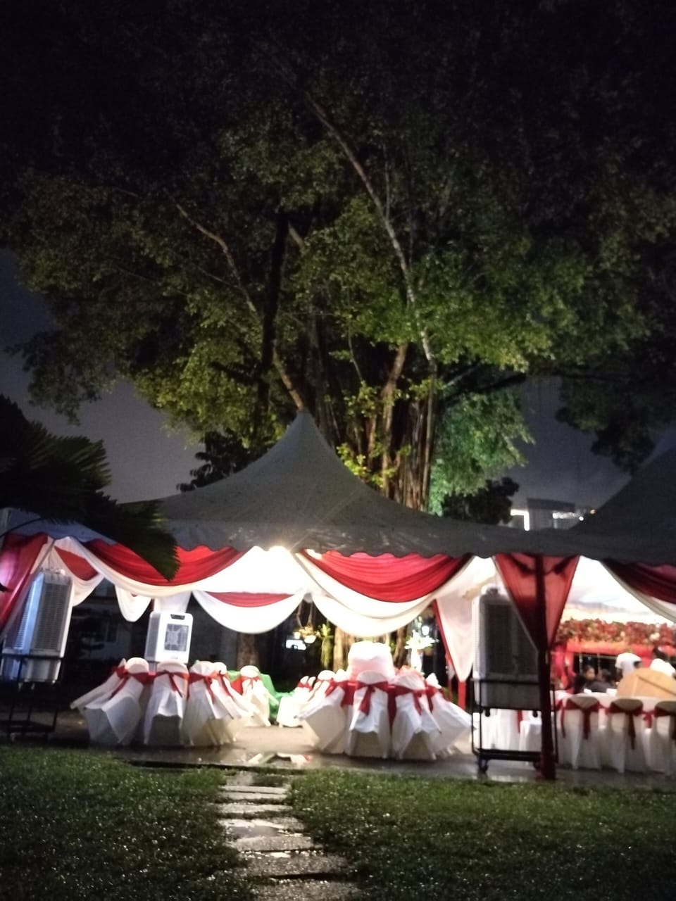 Outdoor banquet area