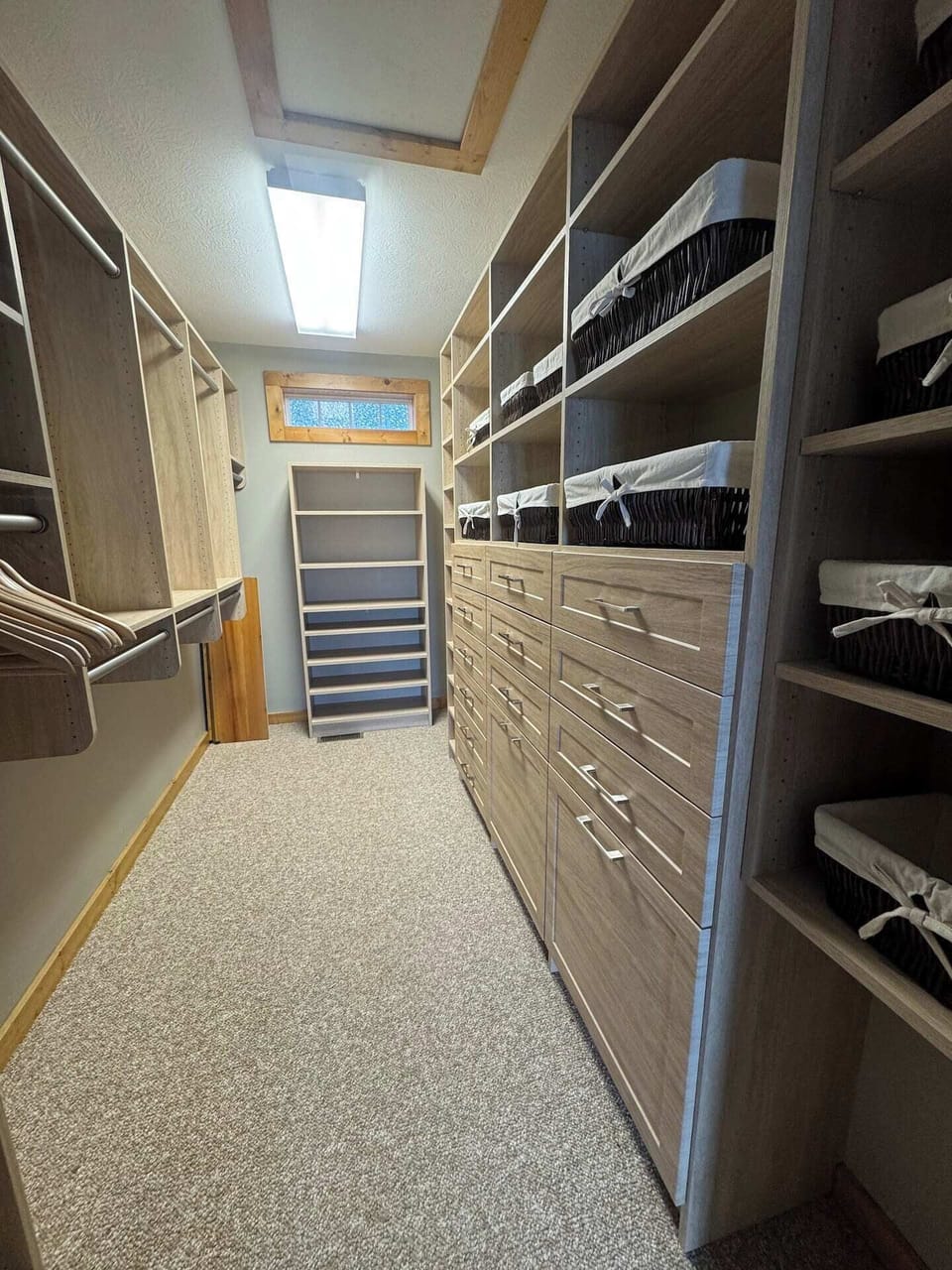 Walk in closet in master bedroom
