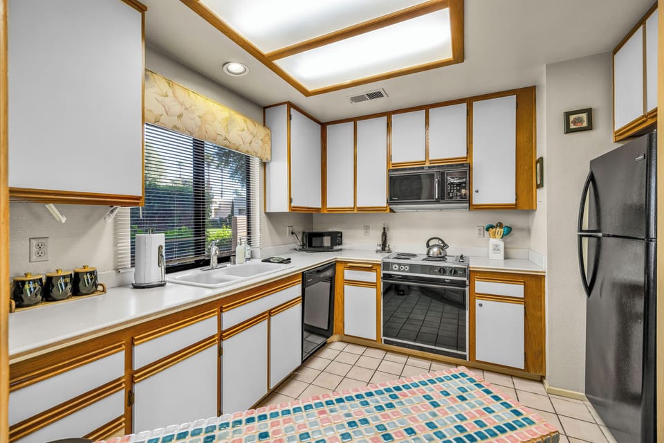 Bright kitchen with full appliances and generous counter space