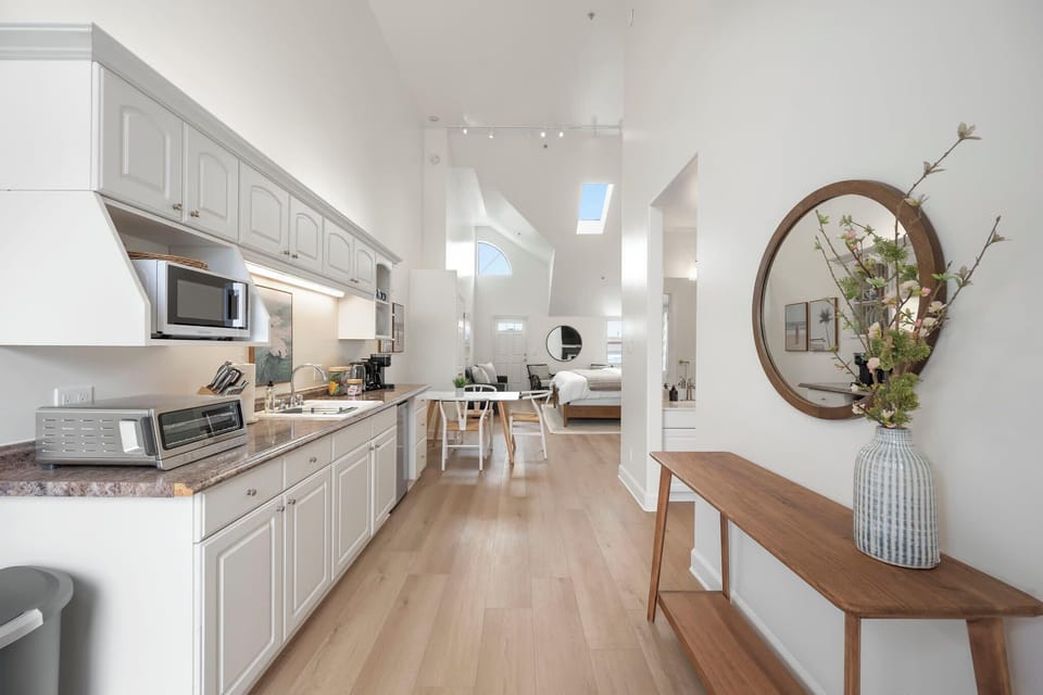 Fully equipped kitchen with modern appliances and sleek design