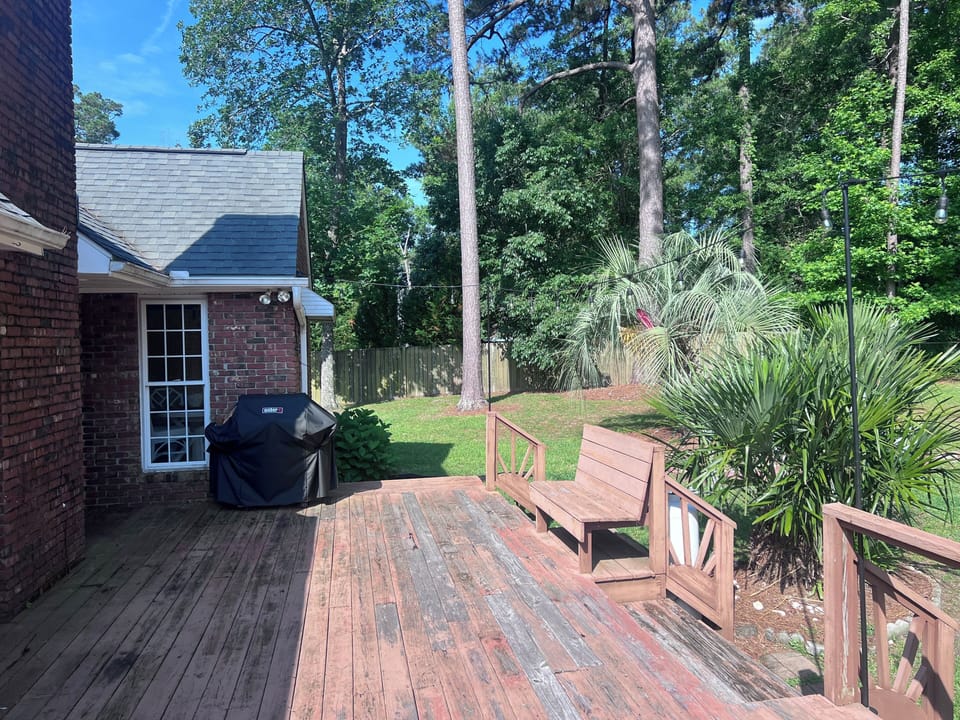 Back deck with grill
