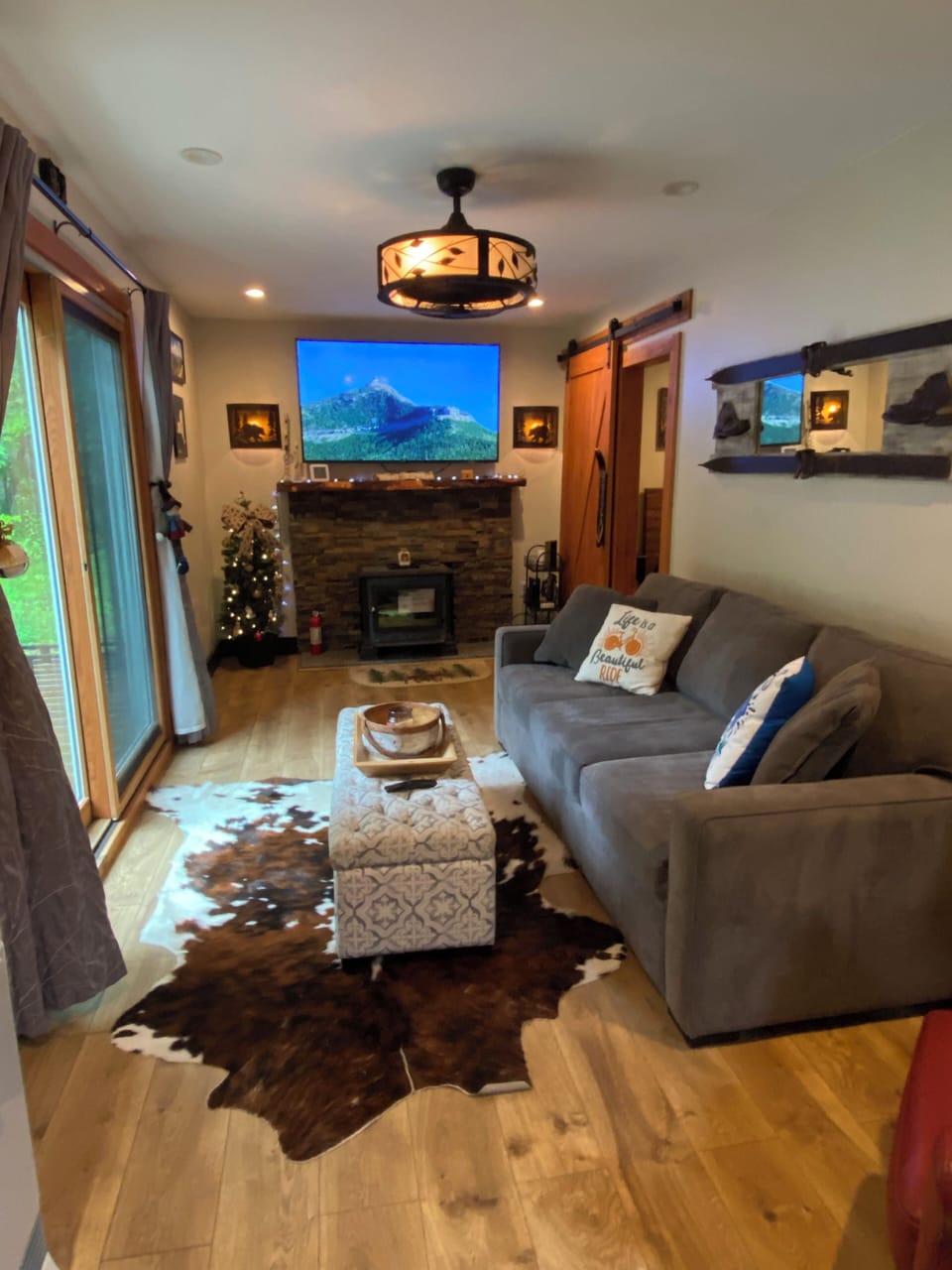 Living room and wide screen TV