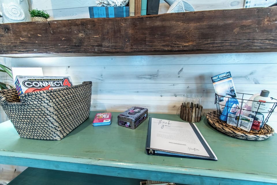 Some game, information book and welcome goodies.