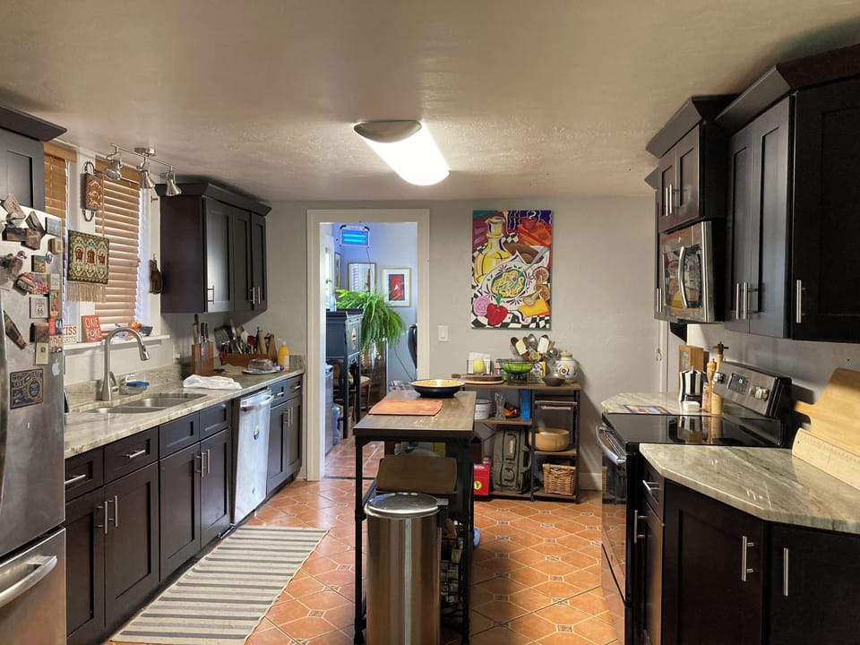 Fully stocked gourmet kitchen