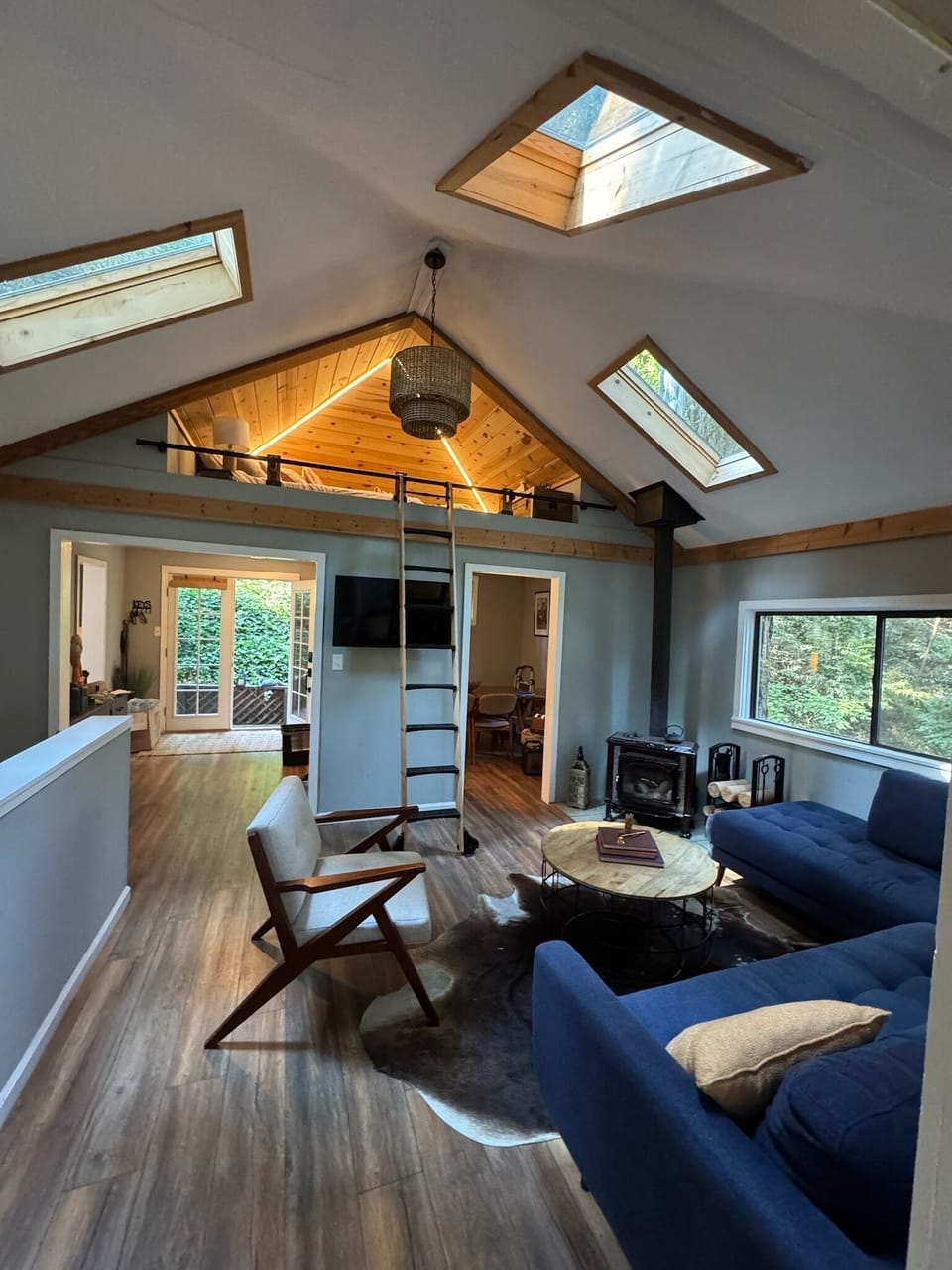 Living room with loft