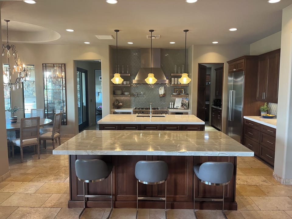 Main House Front Kitchen & Dining Room w/door to Caterers Kitchen & Laundry