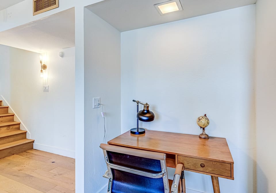 Remote work? We've got you covered with a dedicated workspace and strong WiFi.