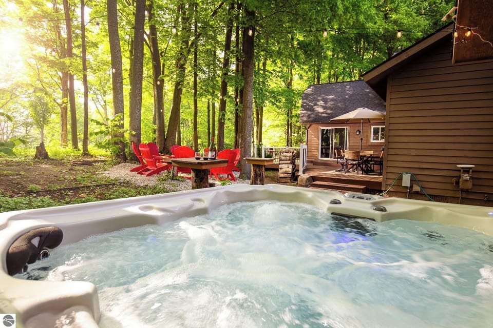 Relax after a busy day in the private hot tub provided for your use.