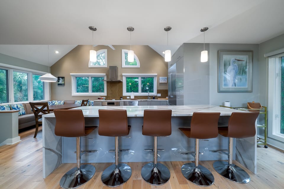 Expansive beautiful  kitchen.