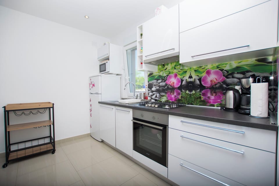 Fridge, microwave, stovetop, dishwasher