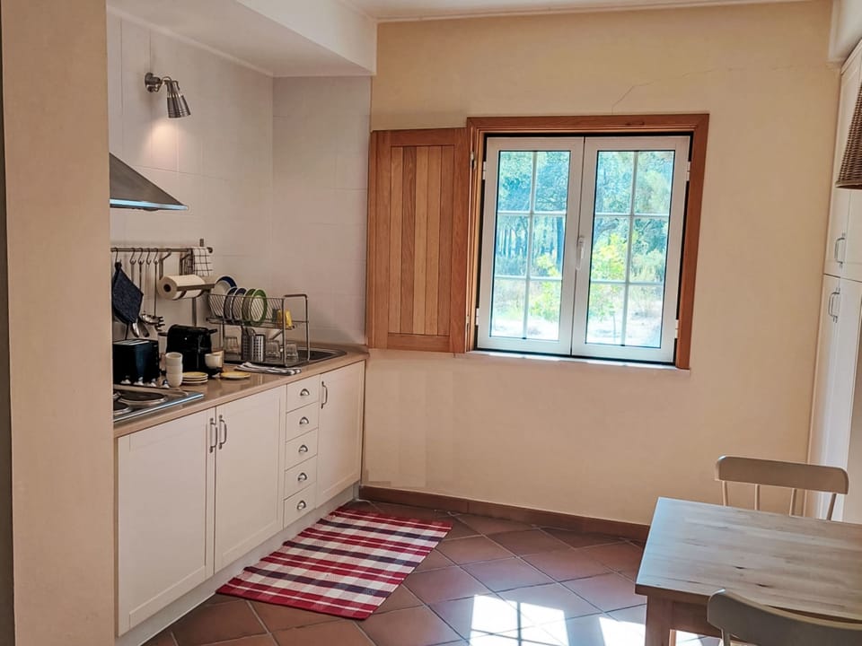 Fridge, microwave, cookware/dishes/utensils