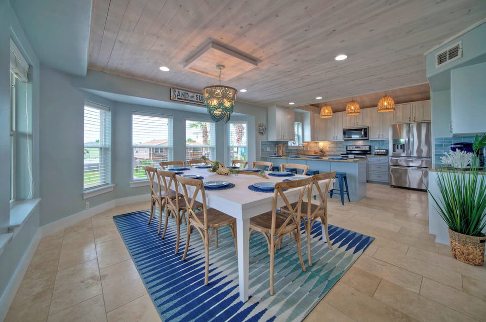 Elegantly illuminated dining space. (Blue Crush)