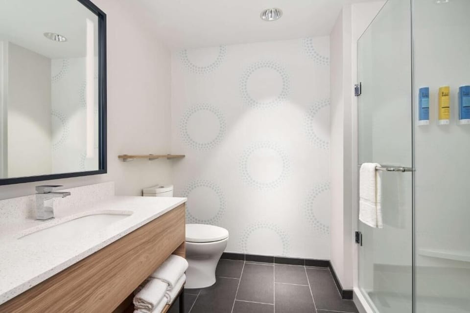 Enjoy a clean, modern bathroom designed for easy daily routines.