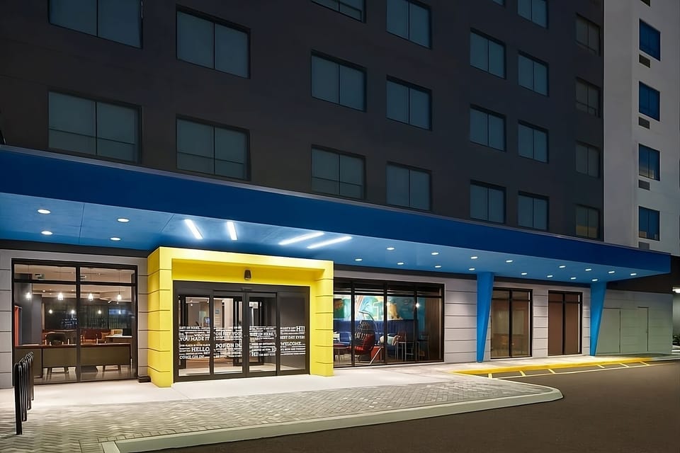 Arrive with ease under bright lights and modern curb appeal.
