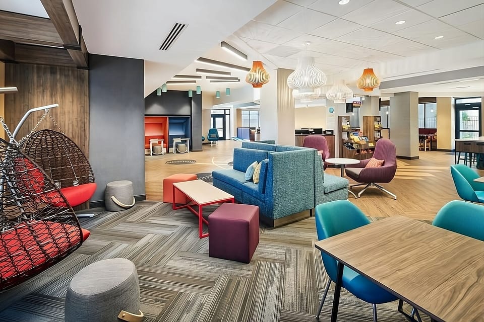Gather comfortably on plush seating for relaxed work or play.