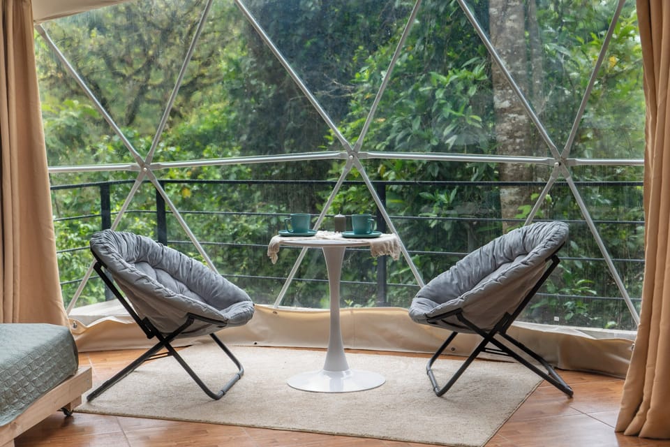 Seating area inside dome
