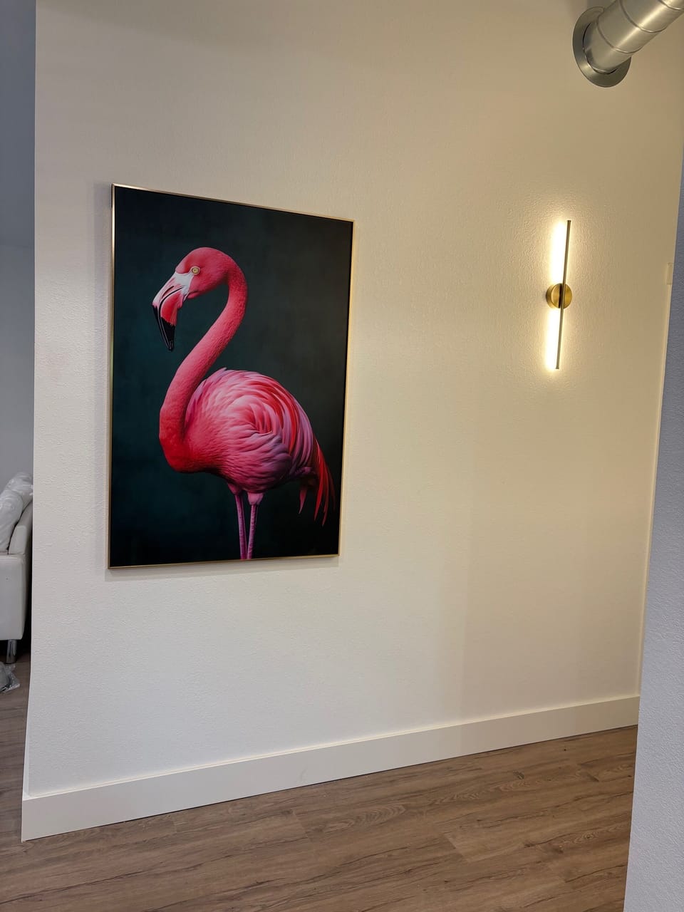 Eye catching artwork as you walk into Flamingo Flats!