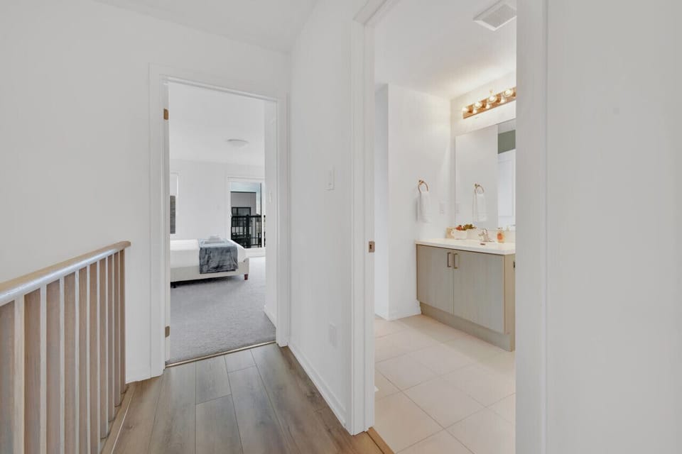 Upstairs hallway to main bedroom and bathroom