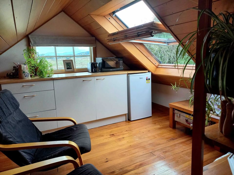cosy loft room with  mountain views
