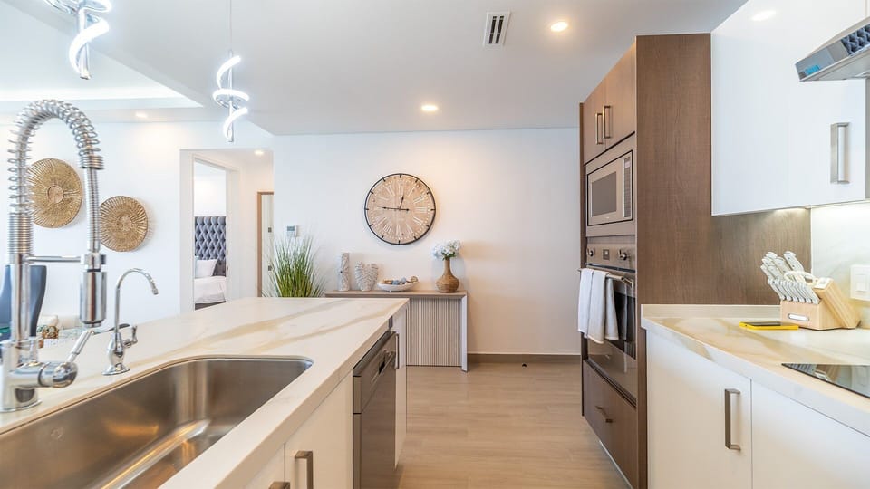 the kitchen