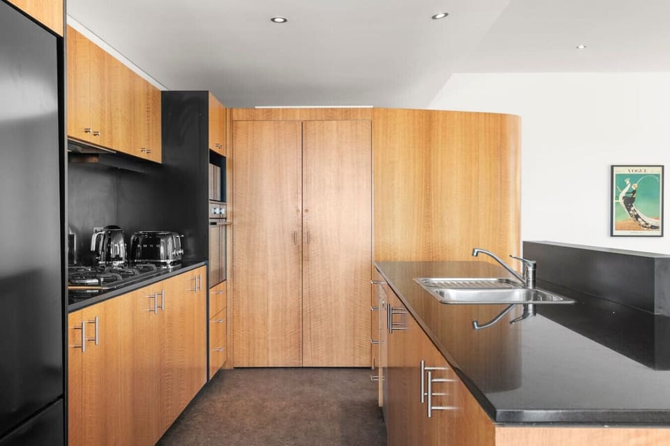 The kitchen is fully equipped and has all the appliances and kitchen wear that you need for you stay