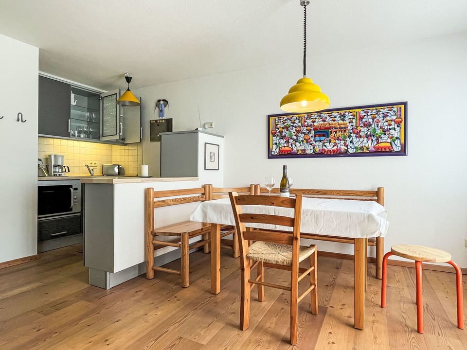 Furniture, Flooring, Interior Design, Floor, Wood, Ceiling, Room, Table, Kitchen & Dining Room Table, Lighting