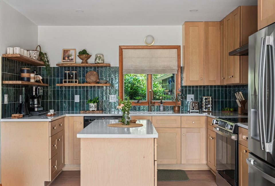 Stocked kitchen and coffee bar ready with all of the conveninces of home!