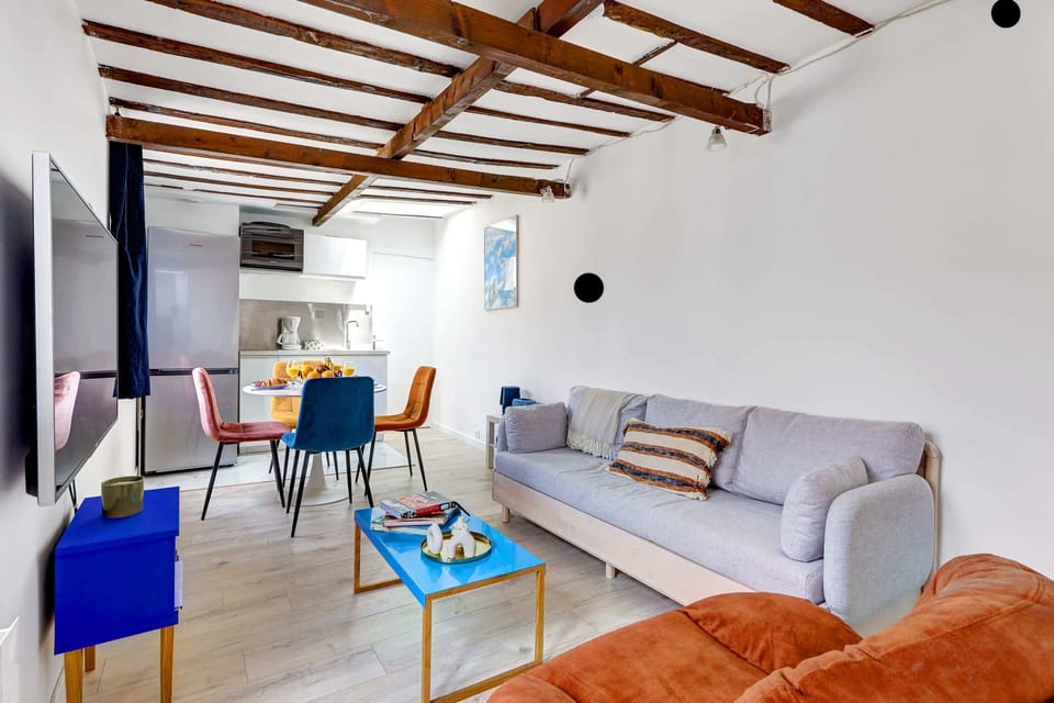 The open-plan living, kitchen and dining area