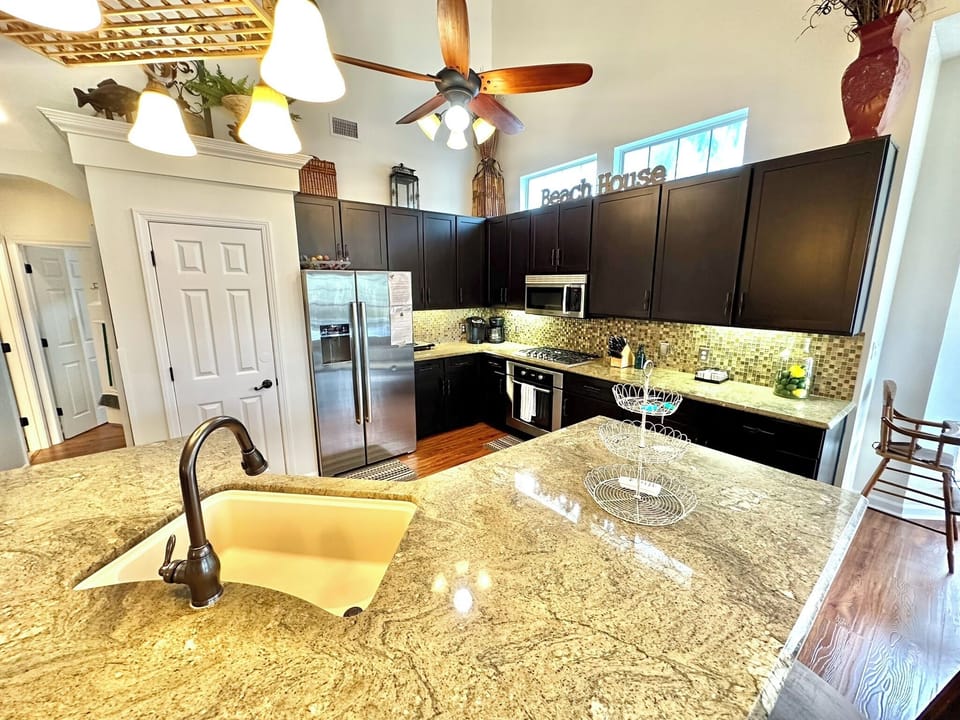 Fully stocked kitchen