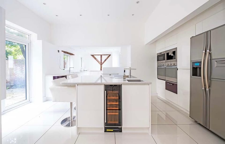 Kitchen with doors to rear garden