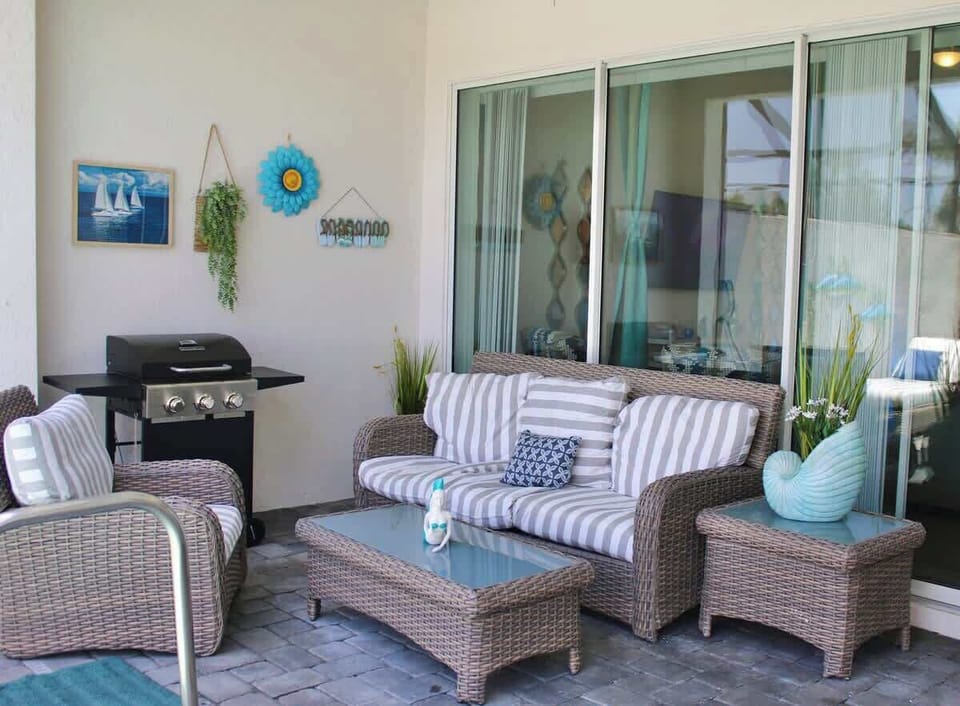 Backyard Pool with Ocean-Inspired Decor