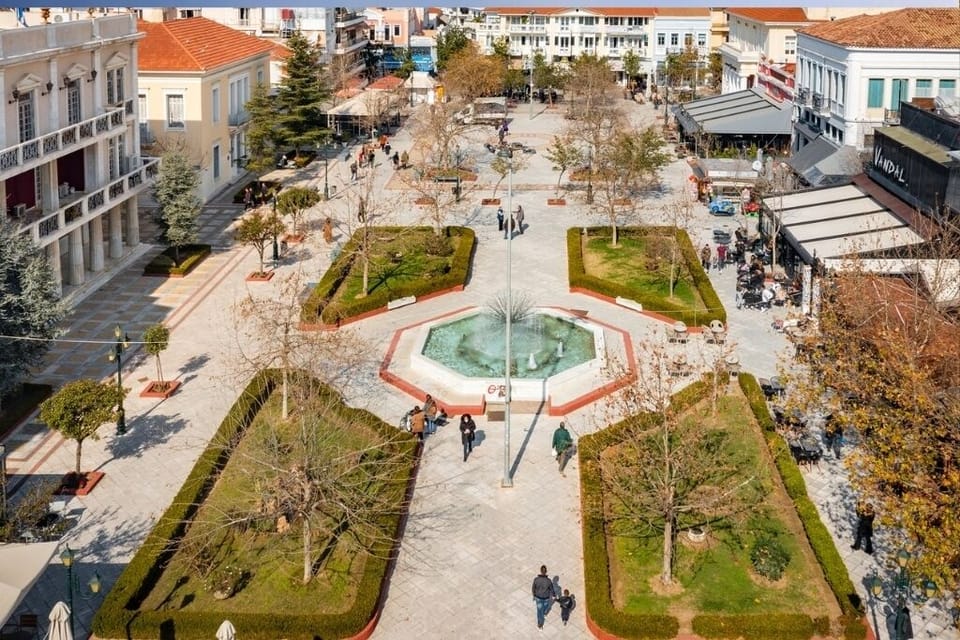Panoramic view of the main square, just a few steps away