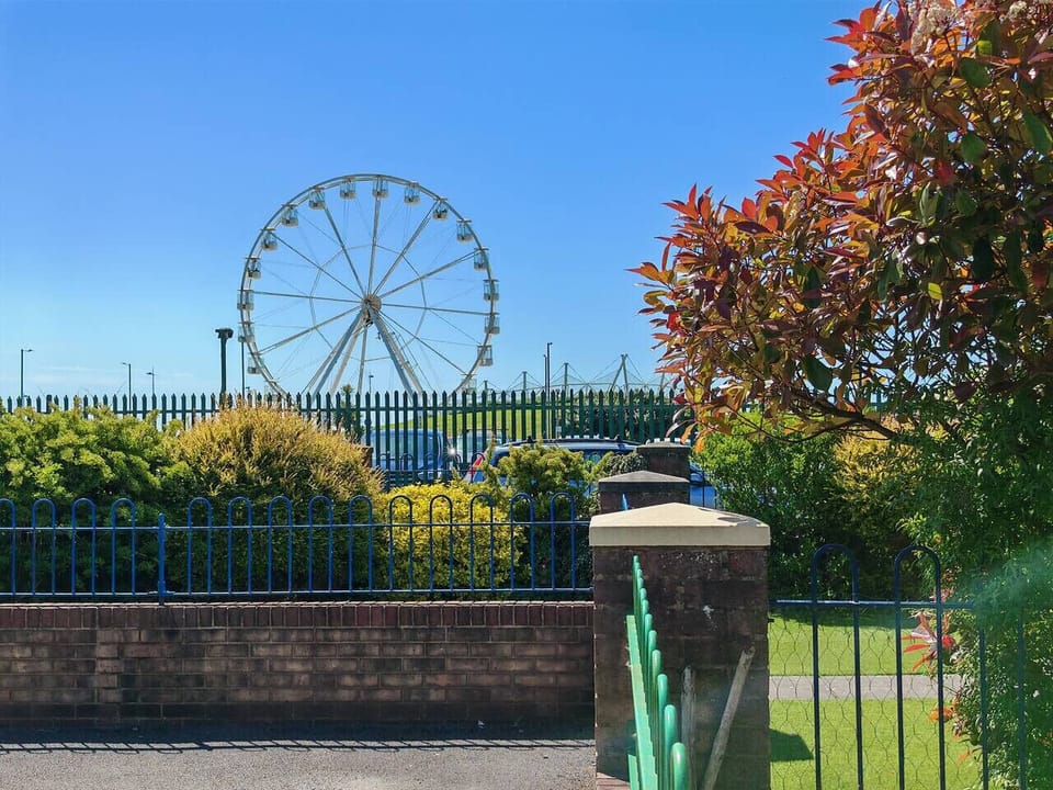 View towards beach with ferris wheel in sight