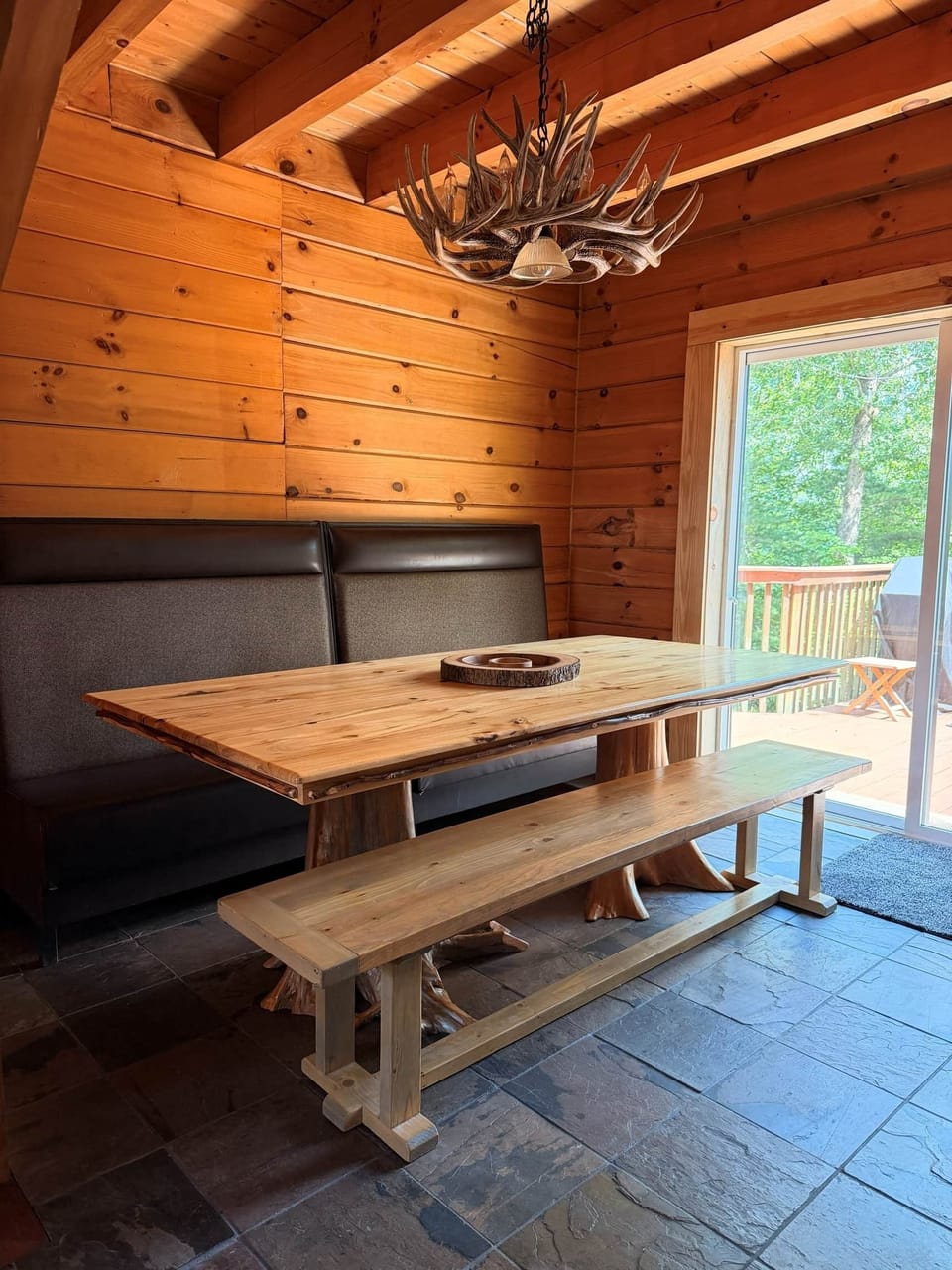 Back door and 2nd dining game table Lodge cabin vacation rental Nashville Tennessee
