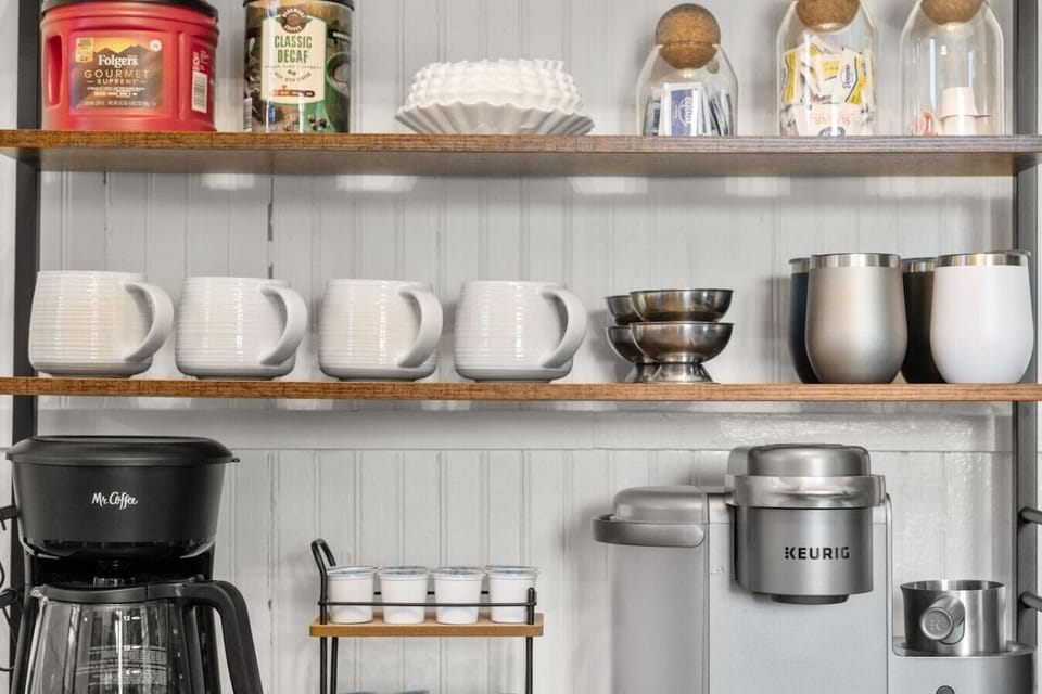 Coffee station ready for your morning brew.