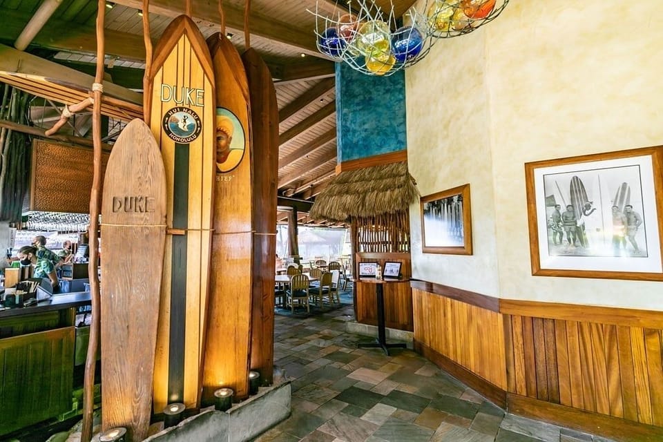 The famous Duke's Restaurant is right on side and the perfect place for dinner with your family or a quick bite to go during beach day!