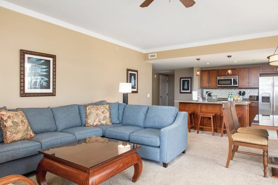 Spacious island retreat with cozy seating, gourmet kitchen, and elegance. HKK-539
