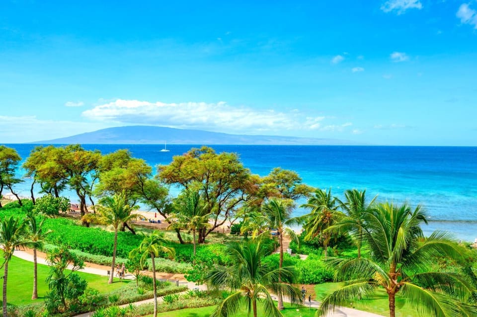 Tropical paradise, crystal blue waters, peaceful paths, and palm dreams. HKK-820