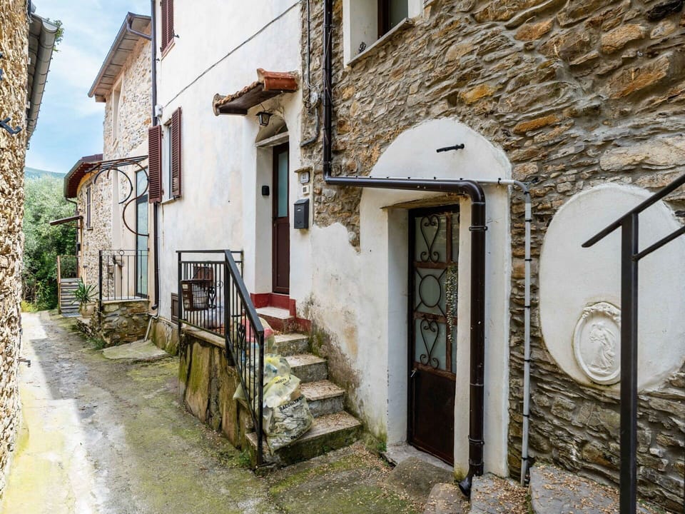 Wall, Door, Alley, Stone Wall, Village, Cobblestone, Flowerpot, Houseplant, Stairs