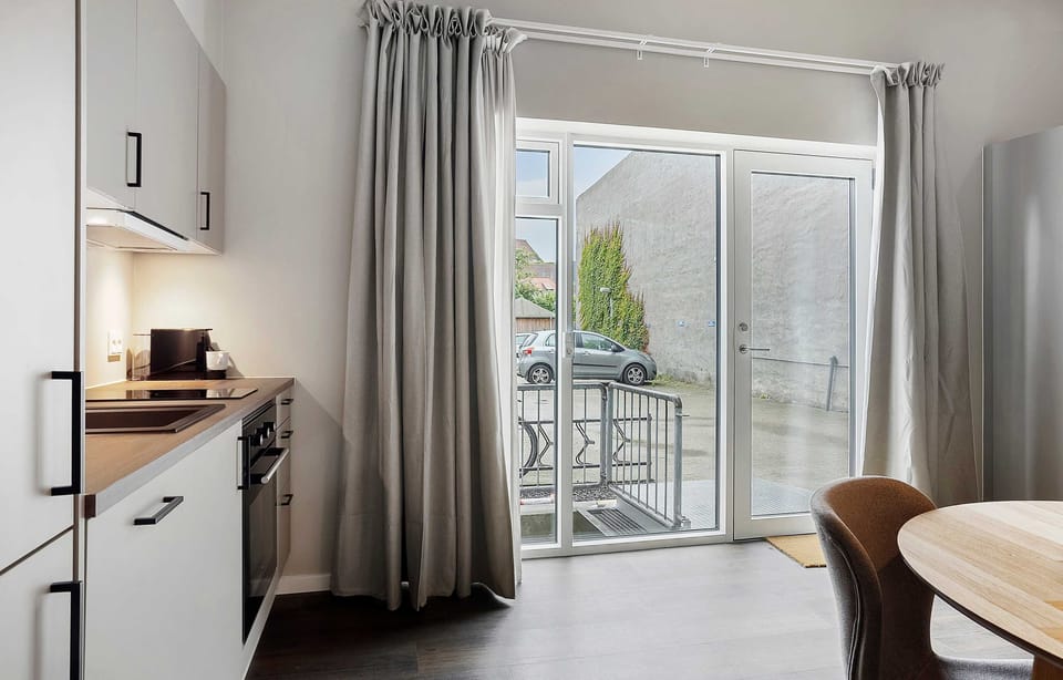 Lots of natural light and two layers of curtains to ensure that you get a good nights sleep, while maintaining privacy.